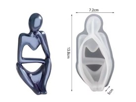 Molde silicona silueta mujer pensante